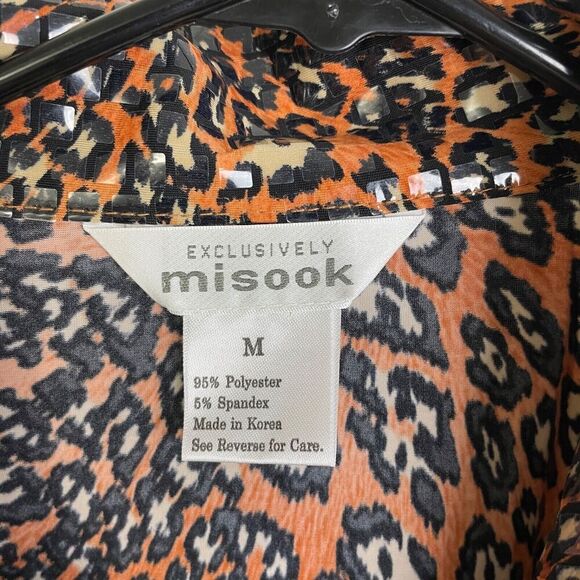 Exclusively Misook Full Zip Animal Print Shiny Pailettes Jacket Womens Medium - Picture 9 of 9